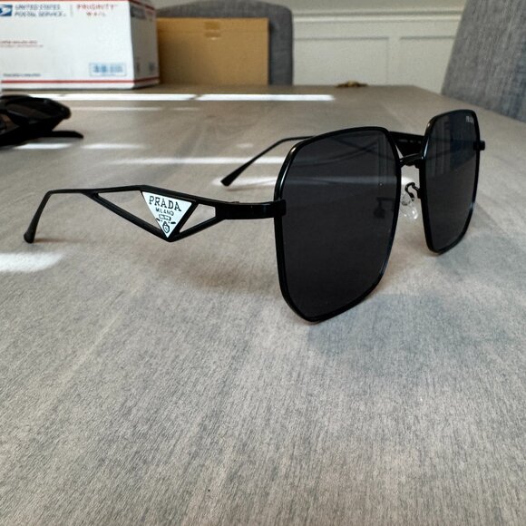 Oversize metal sunglasses round square black aviator designer - Picture 1 of 5